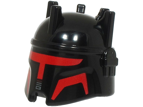 Minifigure, Headgear Helmet with 5 Spikes, SW Moff Gideon with Red Visor and Cheek Indents Pattern