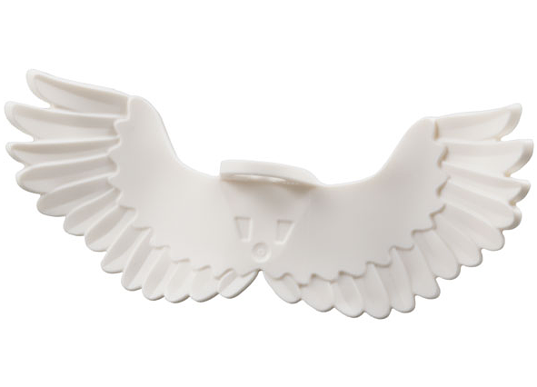 Minifigure Wings Feathered Extended Bent with Neck Bracket