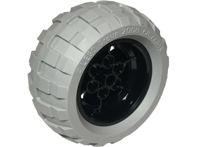 Wheel 43.2mm D. x 26mm Technic Racing Small, 6 Pin Holes with Light Bluish Gray Tire 68.7 x 34 R (56908 / 61480)