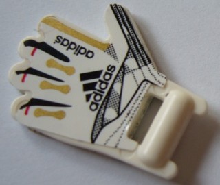 Minifigure, Utensil Soccer Goalie Mitt with Finger Pattern on Both Sides and Adidas Logos Left (Stickers) - Set 3573