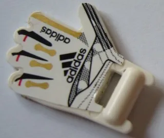 Minifigure, Utensil Soccer Goalie Mitt with Finger Pattern on Both Sides and Adidas Logos Left (Stickers) - Set 3573