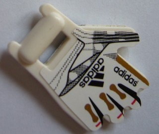 Minifigure, Utensil Soccer Goalie Mitt with Finger Pattern on Both Sides and Adidas Logos Right (Stickers) - Set 3573