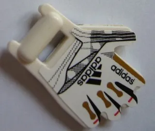 Minifigure, Utensil Soccer Goalie Mitt with Finger Pattern on Both Sides and Adidas Logos Right (Stickers) - Set 3573