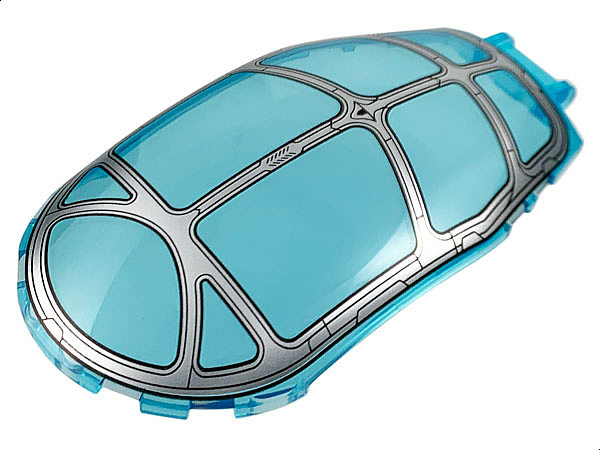 Windscreen 10 x 6 x 2 Bubble Canopy with Bar Handle with Silver Cockpit Window Frame Pattern