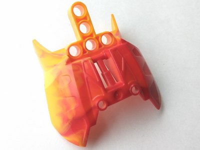 Bionicle Barraki Carapar Chest Cover with Marbled Bright Light Orange Pattern