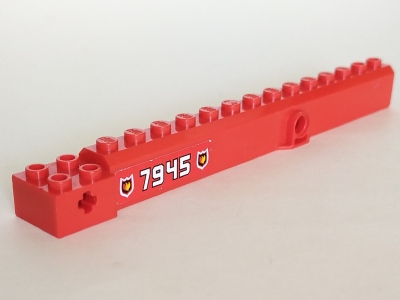 Crane Arm Outside, Wide with Pin Hole at Mid-Point with 7945 & Fire Logo both sides Pattern (Stickers) - Set 7945