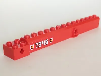 Crane Arm Outside, Wide with Pin Hole at Mid-Point with 7945 & Fire Logo both sides Pattern (Stickers) - Set 7945