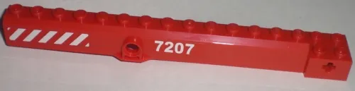 Crane Arm Outside, Wide with Pin Hole at Mid-Point with '7207' and Red and White Danger Stripes Pattern on Both Sides (Stickers) - Set 7207