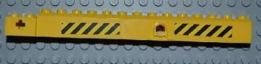 Crane Arm Outside, Wide with Pin Hole at Mid-Point with Black and Yellow Danger Stripes Pattern on Both Sides (4 Stickers) - Set 4645