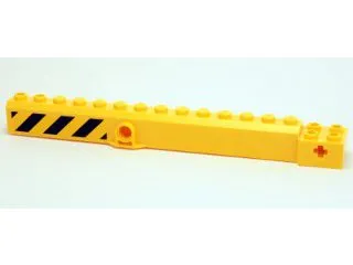 Crane Arm Outside, Wide with Pin Hole at Mid-Point with Black and Yellow Danger Stripes Pattern on Both Sides (Stickers) - Set 4204