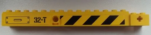 Crane Arm Outside, Wide with Pin Hole at Mid-Point with '32-T' and Black and Yellow Danger Stripes Pattern on Both Sides (Stickers) - Set 60026