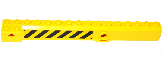 Crane Arm Outside, Wide with Pin Hole at Mid-Point with Black and Yellow Danger Stripes Pattern Between Holes on Both Sides (Stickers) - Set 60109
