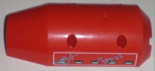 Vehicle, Tipper Drum 3 x 6 x 10 Half with 4 Pin Holes and Vent Holes with Bubbles Pattern Model Right (Sticker) - Set 8075