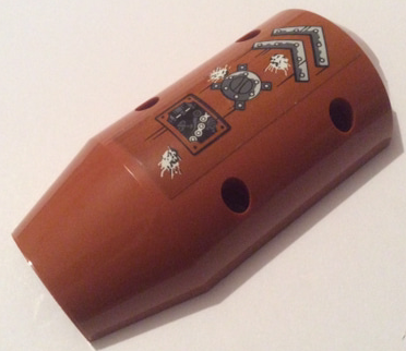 Vehicle, Tipper Drum 3 x 6 x 10 Half with 4 Pin Holes with Metal Plates with Rivets and Exposed Air Vent Pattern Model Right Side (Sticker) - Set 70605