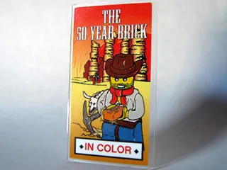 Glass for Window 1 x 4 x 6 with 'THE 50 YEAR BRICK' Movie Poster Pattern (Sticker) - Set 10184