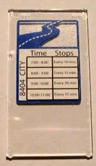 Glass for Window 1 x 4 x 6 with '8404 CITY', 'Time', 'Stops' and Schedule Pattern (Sticker) - Set 8404