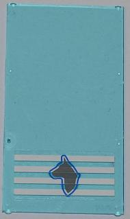 Glass for Window 1 x 4 x 6 with Dog Head on 4 White Stripes Pattern (Sticker) - Set 7498