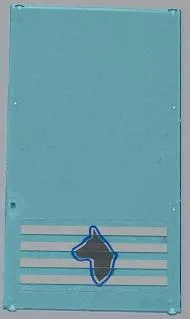 Glass for Window 1 x 4 x 6 with Dog Head on 4 White Stripes Pattern (Sticker) - Set 7498