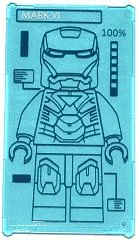 Glass for Window 1 x 4 x 6 with 'MARK VI', '100%', and Iron Man Suit on Screen Pattern (Sticker) - Set 76007