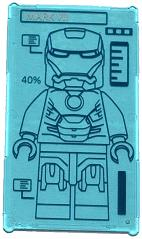 Glass for Window 1 x 4 x 6 with 'MARK VII', '40%' and Iron Man on Screen Pattern (Sticker) - Set 76007
