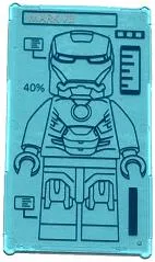 Glass for Window 1 x 4 x 6 with 'MARK VII', '40%' and Iron Man on Screen Pattern (Sticker) - Set 76007