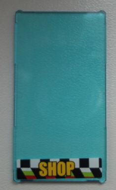 Glass for Window 1 x 4 x 6 with 'SHOP' on Checkered Background Pattern (Sticker) - Set 60026