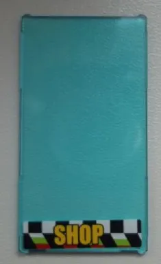 Glass for Window 1 x 4 x 6 with 'SHOP' on Checkered Background Pattern (Sticker) - Set 60026