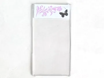 Glass for Window 1 x 4 x 6 with Silver Butterfly, Bright Pink Flower and Leaves on White Background Pattern Model Left Side (Sticker) - Set 3187
