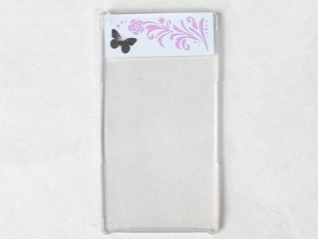 Glass for Window 1 x 4 x 6 with Silver Butterfly, Bright Pink Flower and Leaves on White Background Pattern Model Right Side (Sticker) - Set 3187