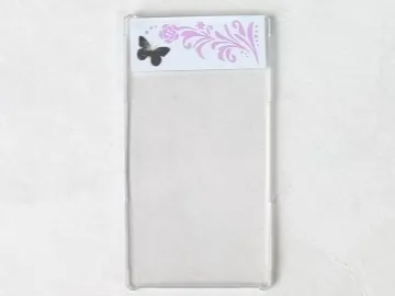 Glass for Window 1 x 4 x 6 with Silver Butterfly, Bright Pink Flower and Leaves on White Background Pattern Model Right Side (Sticker) - Set 3187
