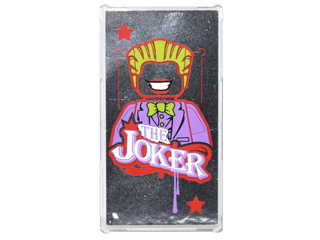 Glass for Window 1 x 4 x 6 with 2 Red Stars, Joker Figure and 'THE JOKER' on Silver Mirrored Background Pattern (Sticker) - Set 76035