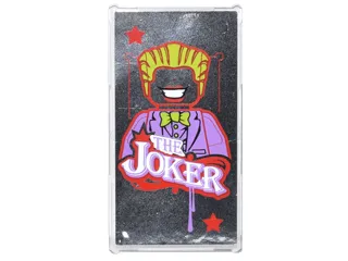 Glass for Window 1 x 4 x 6 with 2 Red Stars, Joker Figure and 'THE JOKER' on Silver Mirrored Background Pattern (Sticker) - Set 76035