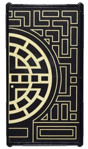 Glass for Window 1 x 4 x 6 with Gold Geometric Design with Half Circle Pattern Model Right Side (Sticker) - Set 71242