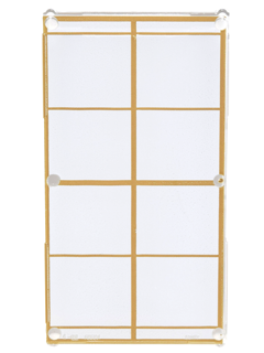 Glass for Window 1 x 4 x 6 with Gold Lattice over Frosted White Background Pattern