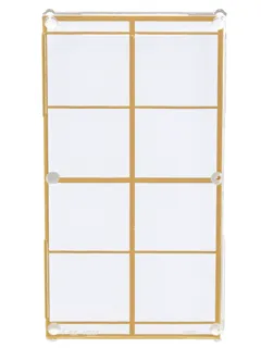 Glass for Window 1 x 4 x 6 with Gold Lattice over Frosted White Background Pattern