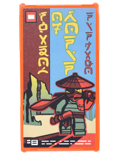 Glass for Window 1 x 4 x 6 with Movie Poster with Ninjago Logogram 'SHADOW OF RONIN' and 'NINJAGO', Minifigure, and Mountains Pattern (Sticker) - Set 70620