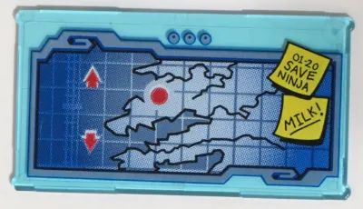Glass for Window 1 x 4 x 6 with Map Screen and '01-20 SAVE NINJA' and 'MILK!' Sticky Notes Pattern (Sticker) - Set 70596