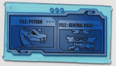 Glass for Window 1 x 4 x 6 with Screen with 'FILE: PYTHOR' and 'FILE: GENERAL KOZU' Pattern (Sticker) - Set 70596