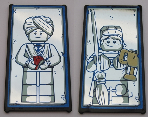 Glass for Window 1 x 4 x 6 with Mirrored Quirinus Quirrell / Ron Weasley Pattern (Stickers) - Set 75954