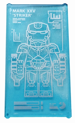 Glass for Window 1 x 4 x 6 with Iron Man Armor 'MARK XXV STRIKER' Pattern (Sticker) - Set 76125