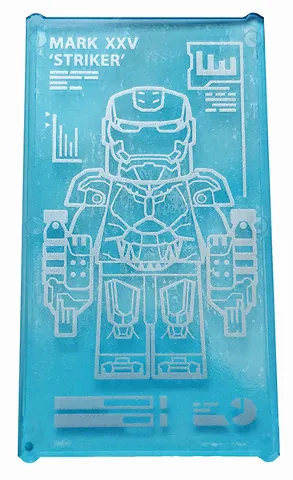 Glass for Window 1 x 4 x 6 with Iron Man Armor 'MARK XXV STRIKER' Pattern (Sticker) - Set 76125