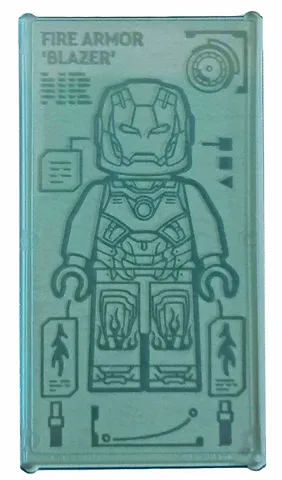 Glass for Window 1 x 4 x 6 with Iron Man Armor 'FIRE ARMOR BLAZER' Pattern (Sticker) - Set 76167