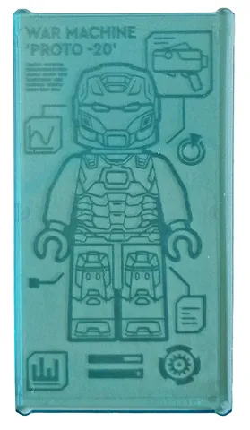 Glass for Window 1 x 4 x 6 with Iron Man Armor 'WAR MACHINE PROTO -20' Pattern (Sticker) - Set 76167