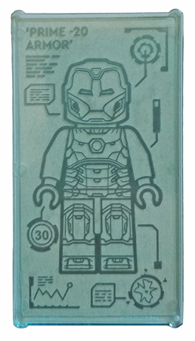 Glass for Window 1 x 4 x 6 with Iron Man Armor 'PRIME -20 ARMOR' Pattern (Sticker) - Set 76167