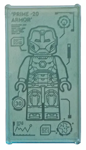 Glass for Window 1 x 4 x 6 with Iron Man Armor 'PRIME -20 ARMOR' Pattern (Sticker) - Set 76167