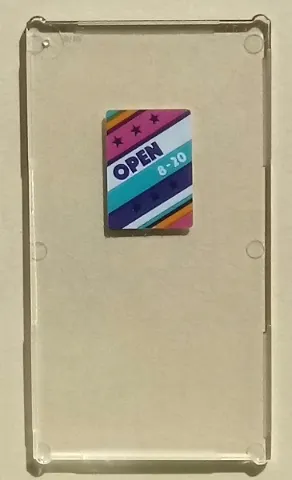 Glass for Window 1 x 4 x 6 with 'OPEN 8-20' on Stripes with Stars Background Pattern (Sticker) - Set 41312