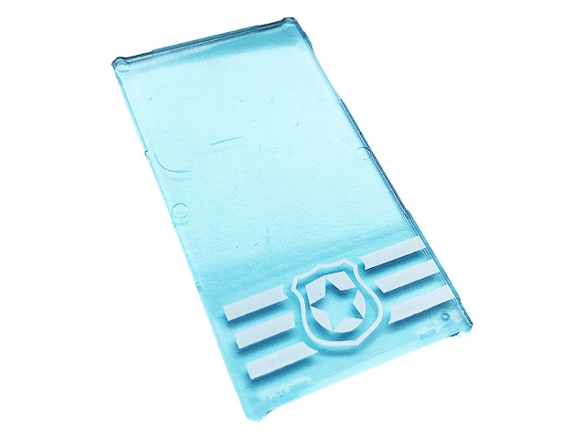 Glass for Window 1 x 4 x 6 with Police Badge and 3 White Stripes Pattern (Sticker) - Set 60141