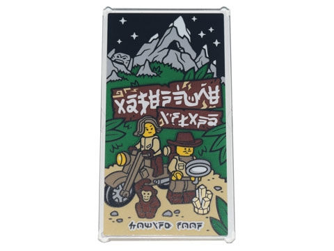 Glass for Window 1 x 4 x 6 with Movie Poster with Ninjago Logogram 'ADVENTURE ISLAND' and 'COMING SOON', Johnny Thunder Pattern (Sticker) - Set 71741