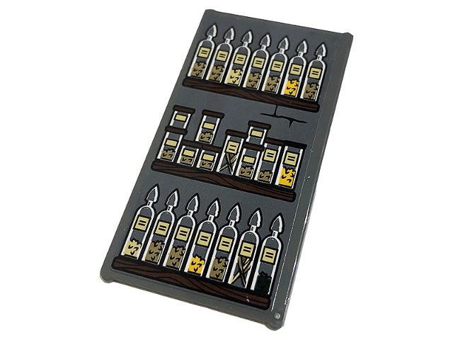 Glass for Window 1 x 4 x 6 with Wooden Shelves, Bottles and Jars Pattern (Sticker) - Set 76383