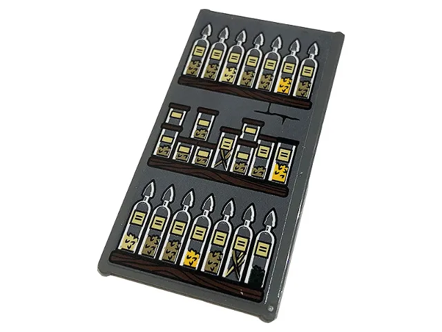 Glass for Window 1 x 4 x 6 with Wooden Shelves, Bottles and Jars Pattern (Sticker) - Set 76383